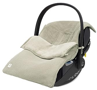 Jollein Knit Olive Green - Saco de dormir básico para bebé grupo 0+ y cochecito de bebé, para cinturón de 3 puntos y 5 puntos, diseño de punto y forro polar, color verde oliva