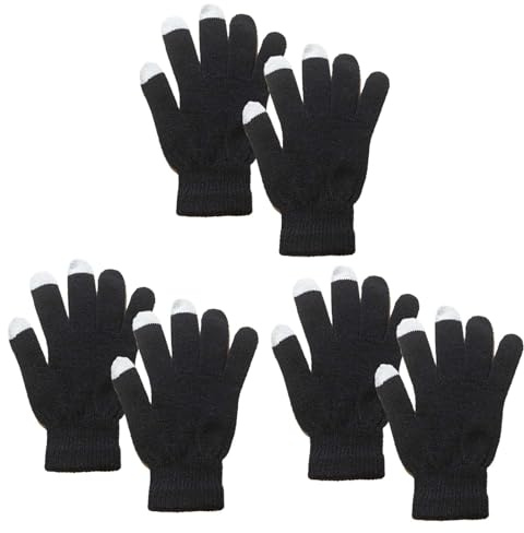 Sricam 3 Pairs Touch Screen Gloves, Teenager Winter Gloves Warm Finger Touch Screen Glove Stretchable Knit Mittens Texting Glove Magic Glovess for Cold Winter