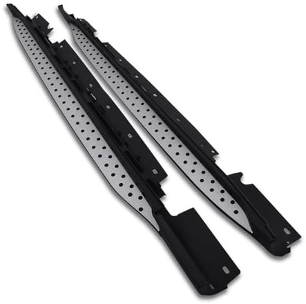 Predator4x4 Black and Silver Running Board Side Steps Foot Rails Compatible with BMW X1 E84 2011-2015 Bolt On Aluminium and ABS Running Board Rails Sidesteps Sills