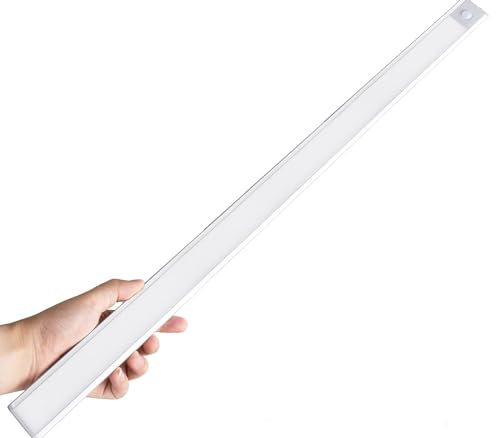 YASTA Luce Led Sottopensile Per Armadio E Cucina Con Sensore di Movimento Barra Da Interno Luce Fredda Ricaricabile Usb Adesiva 58 cm