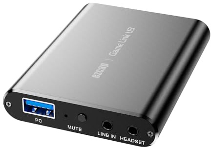 docooler 371 Game Link U3 Video Capture Box 4K Loop Out 1080P h-D Recording Box USB 3.2 Audio Video Converter Support MIC IN LINE IN Plug and Play for TV Box Computer Game Console