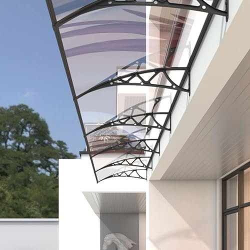 WJXIN Marquise de Porte Exterieur, Auvent Porte D'entrée 100cmX240cm Résistante Aux Intempéries Polycarbonate Marquise d'accueil (Size : 120x300cm(3.93'x9.84'))