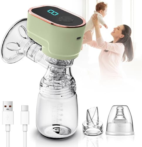 HyAdierTech Tragbare Brustpumpe, 3 Modi und 9 Saugstufen Milchpump Elektrisch Tragbare, Wiederaufladbar Milchpump, Lärmarme Drahtlose Brustpumpe für Zuhause und auf Reisen