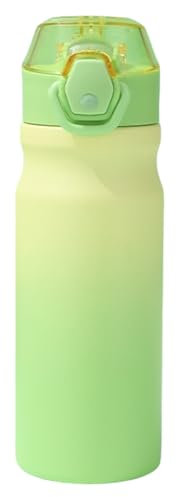 Mi Ko Mi Ka Botella de Agua de Acero Inoxidable Reutilizable | Hermética y Térmica | Sin BPA | Isotérmica, Mantiene Frio 24H y Calor 12H. Doble Pared al Vacío a Prueba de Fugas (Verdes, 550ml)