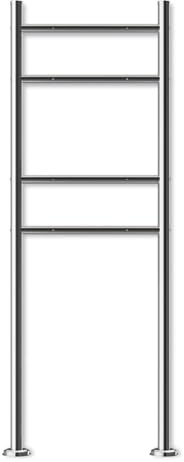Metzler Briefkasten Ständer aus Edelstahl 2-Fach vertikal - Briefkastenständer für 2 Briefkästen, Briefkasten Standfuß 2er rostfrei und wetterfest | Gesamthöhe 142,21 cm | Modell Erpo