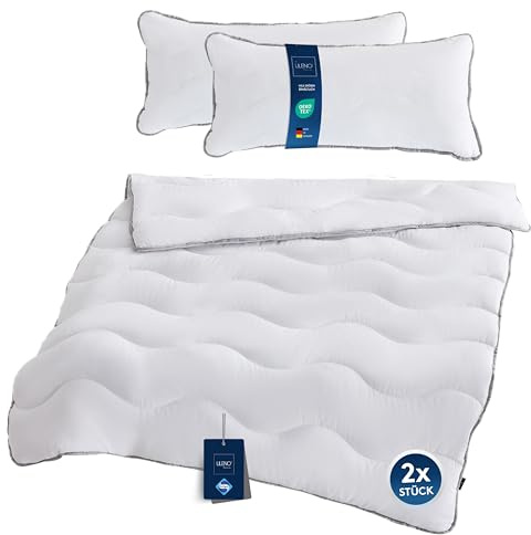 LILENO HOME Sommerdecke 135x200 cm + Kissen 40x80 cm [2er Set] mit | Sanitized Hypoallergen - extra weiche Bettdecke 135x200 cm + Kissen 40x80 cm - für den Sommer - waschbar bis 95°C
