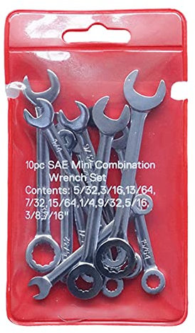 NVOQILIN 10Pcs Wrench Set Open End and Box End Standard Combination Wrench Spanner for Assembling Furniture