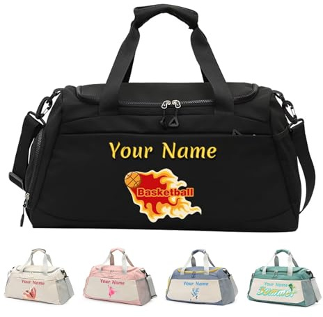 Personalisierte Sporttasche,Personalisierte Frauen Turnhalle Yoga Tasche,Personalisierte Namen Wasserdichter Turnbeutel,Wochenend-Reisetasche,Verstellbarer Schultergurt Rucksack,Geschenk für Frauen