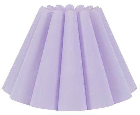 ValueLights | Easy Fit Lilac Petal Pleated Fabric Scallop Tapered Light Shade Bedroom Hallway Lampshade | Shades, Home Décor & Improvement Essential | Included LED Bulb | 250mm Shade Width