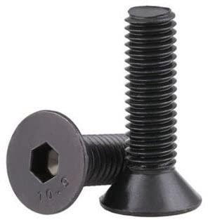 Muarted 100pcs M3*6-50mm DIN7991 Black Grade 10.9 Alloy Steel Countersunk Flat Head Hex Socket Cap Screw Bolt Bolts,nail(M3x50 mm)