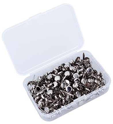 LALAFINA 200stücke Teiliges Metall-brads Mit Rundkopf Elektropolierte Silberne Musterklammern Rostbeständig Und Inkl Aufbewahrungsbox Für Scrapbooking Papierbastelei Und DIY-kunstprojekte