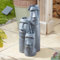 Festive Lights - 51cm Easter Island Solar Water Feature with Rechargeable Battery - Grey Polyresin Fountain, IP44 Rated, Outdoor Garden Décor with Recirculating Pump & 2m Cable
