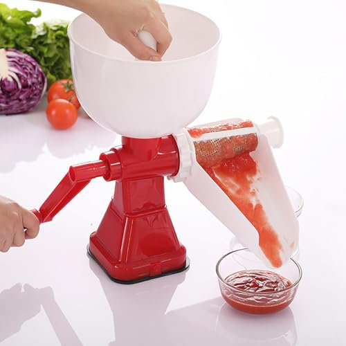 OZTYSGXM Colino Manuale per Pomodori, Spremiagrumi per Marmellate e Salse con Tramoggia, Risparmio Manodopera/Facile Pulire, Macchina per Produzione Salsa Pomodoro per Domestico Cucina
