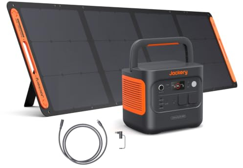 Jackery E2000 v2 Powerstation mit 200W Solarpanel & 5m Verlängerungskabel | 2042Wh LiFePO4-Solargenerator mit 2200W AC (4400W Spitze), 0–80 % in 52 Min für Off-Grid, Camping & Wohnmobil