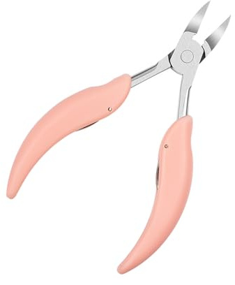 TOVINANNA Alicates para Cutículas en Acero Inoxidable Mango Ergonómico y Resistente al Óxido, Herramienta Profesional para Manicura y Pedicura Rosa