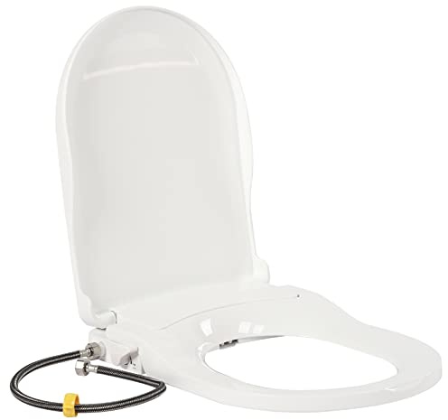 D-Form Toilettensitz WC-Sitz Bidetaufsatz mit Integriertem Bidet Dusch WC Seat,Vorder- und Hinterwasche,Nichtelektrisches Design,MIT Filterschirm,für den Schrankhocker mit Lochbestand von 4,5 bis 6,4