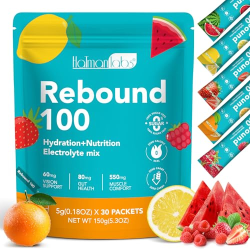 30 PCS Electrolyte Powder Packets,Electrolytes Sachets,Liquid Daily IV Electrolyte Drink Mixes for Rehydration with Electrolytes,Workout & Energy Recovery,Rapid Hydration,0 Calorie