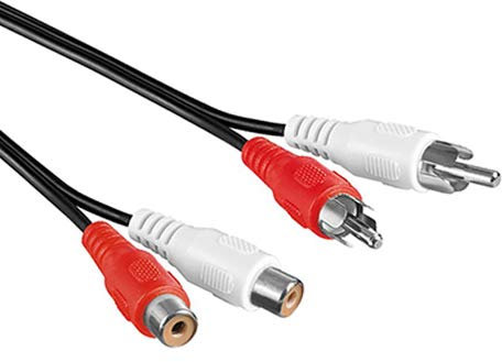 1,5m Cinch Verlängerungskabel | Stereo Audiokabel | 2X Cinch-Stecker auf 2X Cinch-Buchse | Chinch RCA Kabel Anschlusskabel Cinchkabel Verlängerung Kupplung