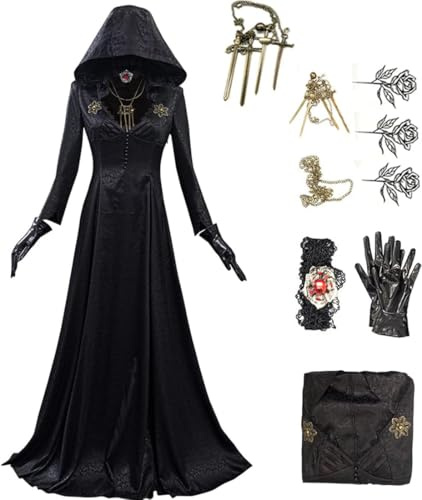 Taeyue Moth Lady Halloween Carnevale Medievale Con Cappuccio Vestito Cosplay Costume Abiti Halloween Donne Nero Nero S