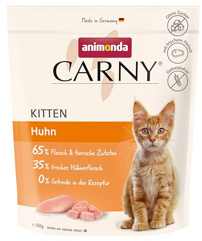 animonda Carny Nourriture sèche pour Chaton avec Poulet (1 x 350 g) - Nourriture sèche pour Chats en Croissance - sans Sucre ni céréales - avec Viande de Poulet et Taurine