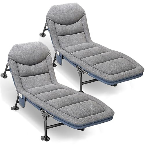T-ZBDZ Set di 2 Brandina da Campeggio, Lettino da Campeggio per Adulti - Portatile Letto da Camping Leggero Pieghevole, Sdraio da Giardino per Esterno Terrazzo, 190x65x30cm, Caricabile Fino a 160 kg