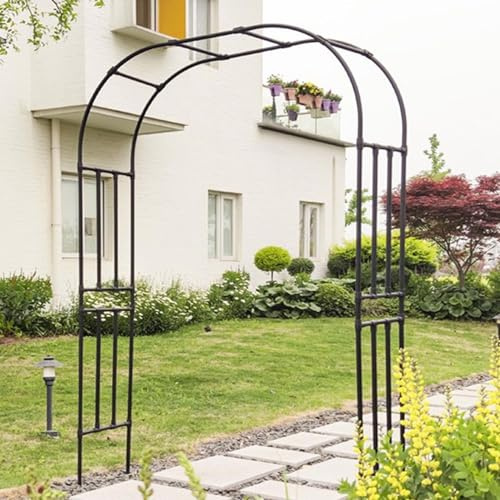 Arche de Jardin tonnelle de Jardin Robuste, Arche à rosiers résistants aux intempéries Metal+PE Arche Jardin pour Plantes grimpantes intérieur/extérieur Arche de Mariage(Black,210x240x40cm)