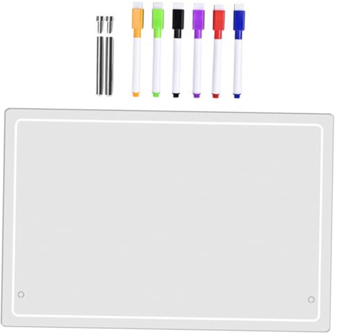 BCOATH 1 Set Di Lavagnetta Acrilica Con Pennarello Per Lavagna Multifunzione Lavagnetta Cancellabile A Secco Per Casa Ufficio Scuola Cucina