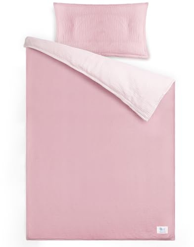 lulumoon Barnsängkläder 100 x 135 cm: påslakan 100 x 135 cm + örngott 40 x 60 cm bomull Oeko-Tex standard, lätta bekväma sängkläder för barn