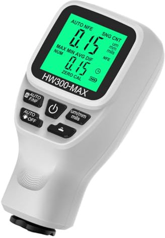 CANIGHT Digital Coating Thickness Gauge for Car Paint Non-magnetic Measurement Tool Accurate Paint Depth Meter Hd Display White Hw300-max