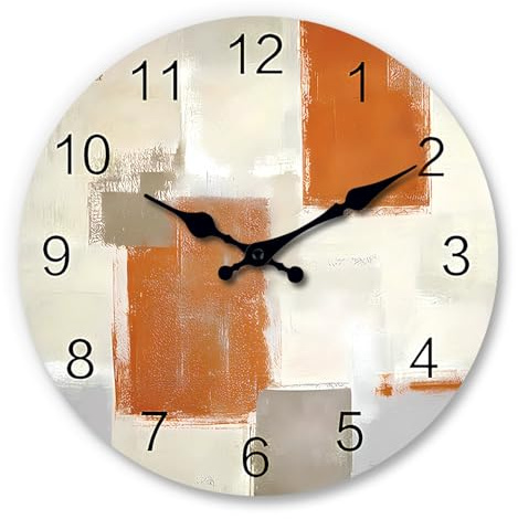 COMTEX Reloj de pared vintage y personalizado de imitación de madera sin cristal, silencioso y simple, reloj de pared para sala de estar y dormitorio sin sonido de tictac