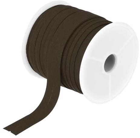Kvartsman 1/2 tum snedband, enkelfals, avskjutningsband, bomullsband, tygband, bomull, sömnad, tillbehör, kantband för sömnad, fållning, quiltning, infattning av hantverk, gör-det-själv (brun, 71 m)