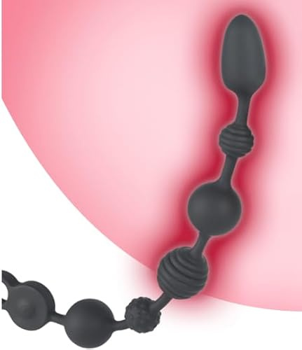 LZYLWC Analkugeln mit Vibration 10 Modi Analvibrator für Männer & Frauen 35 cm Prostata Vibrator Analplug Kette Massagekugeln Analvibratoren intensives Vergnügen Vibratoren Paare Anus Buttplug（L）