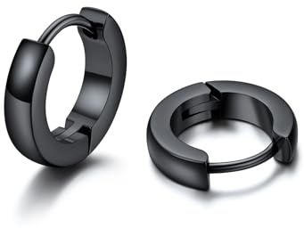 U7 Huggie Creolen für Damen Herren mini Hoop Ohrringe 8/10 / 12/14 /16 mm Chunky kleine Kreolen Edelstahl Ohrschmuck Accessoire