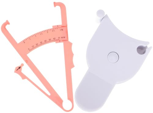 Abaodam Set 2 Pezzi Calibro Grasso Corporeo Portatile e Nastro di Misurazione Abs Leggero per Misurazione Accurata della Massa Corporea della Vita