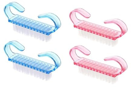Nagelborstar – 4 st handrengöringsborste – handtag nagelborste, nagelhandskrubbning, rengöringsborste, nagelborste, nagelrengöringsborste med handtag, nagelborstar av plast, nagelrengöringsborstar