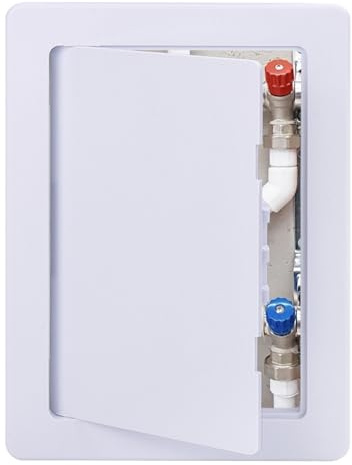 Suteck Plastic Access Panel for Drywall Ceiling 100 x 150 mm Reinforced Plumbing Wall Access Doors Removable Hinged White | Removable Hinged Plumbing Access Door for Wall Hole Cover, Reinforced Durable Construction, White