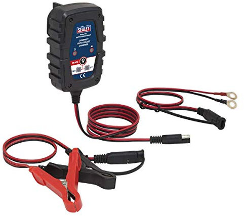 Sealey Compact Smart Trickle Charger & Maintainer 1A 6/12V - AUTOCHARGE100HF, Black