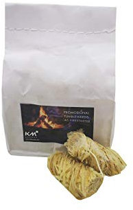 KM Firemaker – Lot de 30 Paquets de 10 Allume-Feux écologiques en Laine de Bois avec Cire – Inodores, Longue durée – Idéal pour Barbecue, cheminée et poêle
