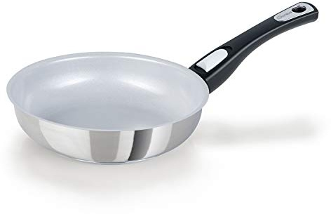 Genius Cerafit Steel Bratpfanne 20cm - ofenfeste Keramikpfanne mit kratzfester Antihaft-Beschichtung | hochwertige Induktions-Pfanne mit abnehmbarem Griff für alle Herdarten