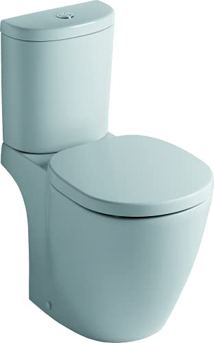Ideal Standard CONNECT ARC Pack WC Prêt à poser Blanc, Cuvette, Abattant Simple, Réservoir forme Arrondie certifié NF, Chasse 3/6L, Sortie Horizontale, Kit fixations, Alimentation Latérale E716001