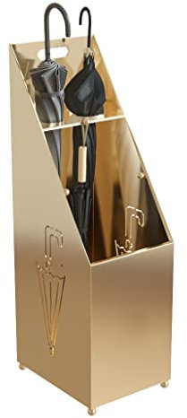 Paragüeros Soporte de Paraguas de Negocios de Oro, boletín de Paraguas de la Oficina de Hotel de Gran Capacidad (8-10 Paraguas), Impermeable y a Prueba de Herrumbre, fácil de Mover, 22x28x72cm