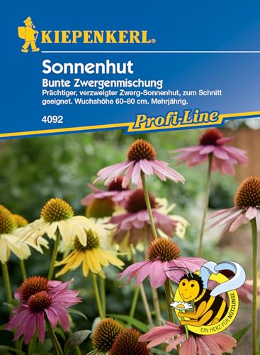 Kiepenkerl Profi-Line Sonnenhutsamen Bunte Zwergenmischung 4092 - Prächtiger, verzweigter Zwerg-Sonnenhut - Mehrjährig - Blumensamen, Saatgut, Blumenwiese
