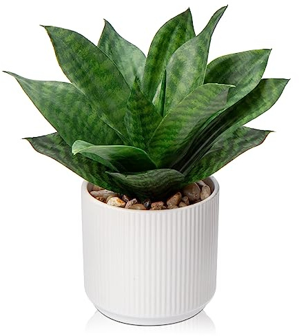 Oairse 25cm Kunstpflanze im Topf Kunstpflanze Agave Deko Modern Kunstpflanzen Kunststoff Pflanzen Deko für Wohnzimmer Balkon Schlafzimmer Badezimmer Zimmer Tischdeko