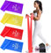 COFOF Fitnessbänder 4er-Set, 1.8M Gymnastikband mit 4 Widerstandsstufen, Fitnessband mit Tragetasche & Übungsanleitung Geliefert Ideal für Yoga, Pilates, Krafttraining