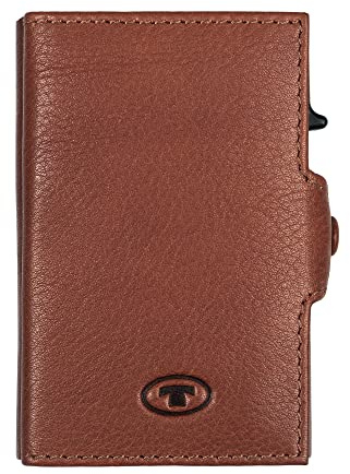 TOM TAILOR bags Jemy Damen Kreditkartenetui Card Slider Leder Mittelgroß Cognac Braun