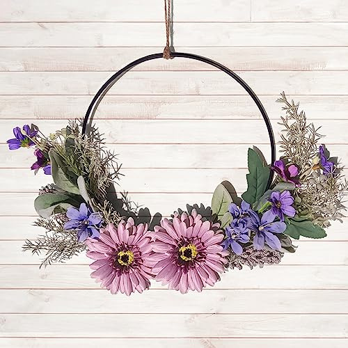 LWuuywa Ghirlanda di orchidee artificiali con fiori artificiali, ghirlanda da parete primaverile, anelli decorativi, rosa, per Pasqua, matrimonio, soggiorno, decorazione