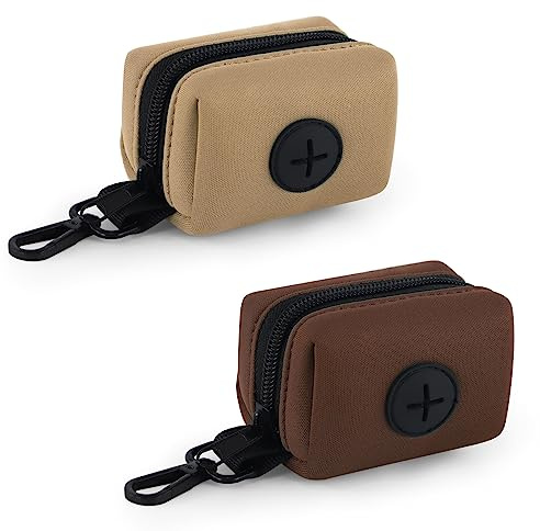 Wolfone hundbajspåshållare, 2-pack, brun/sand