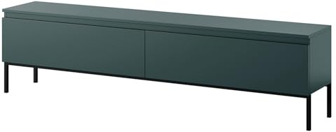Selsey TV Schrank Board Sideboard Fernsehtisch Fernsehschrank Mit Schränken 175 cm Schwarze Beine Dunkelgrün Bemmi