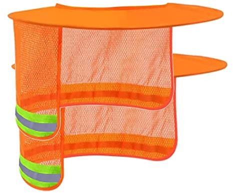 Sloane 2 Pare Casque Chantier Protection Solaire pour Casque Chantier Protège Cou Anti UV Réfléchissant Haute Visibilité