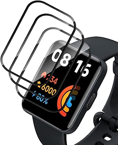 [4 Piezas Protector Película Compatible con Xiaomi Redmi watch 2 lite Protector de Pantalla, Anti-Arañazo, Alta Definición, [No Burbujas] Soft HD TPU Película Protectora - Negro